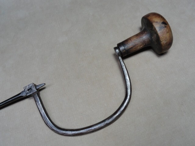 Hand Forged Bit Brace w/ Countersink Bit Antique Woodworking Tool Wheelwright