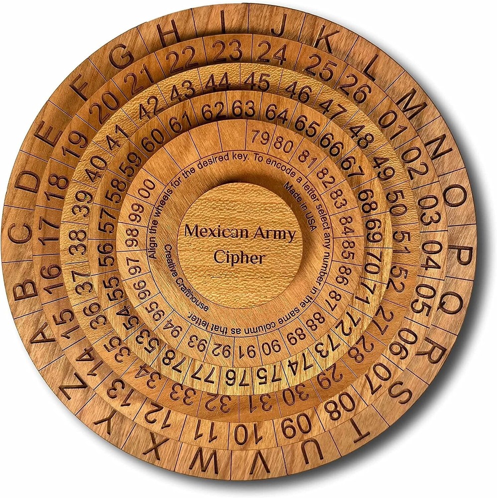 Cipher Wheel Decoder Toy Puzzle Encryption Device Cryptex Code Cracker Kid Gift