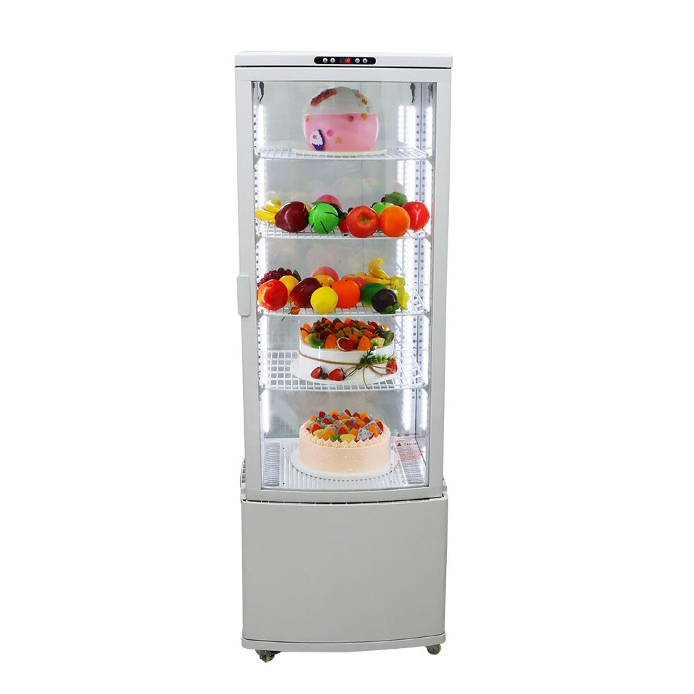 110V Refrigerated Cake Display Cabinet Bakery Showcase 5 Layers Open Front Door
