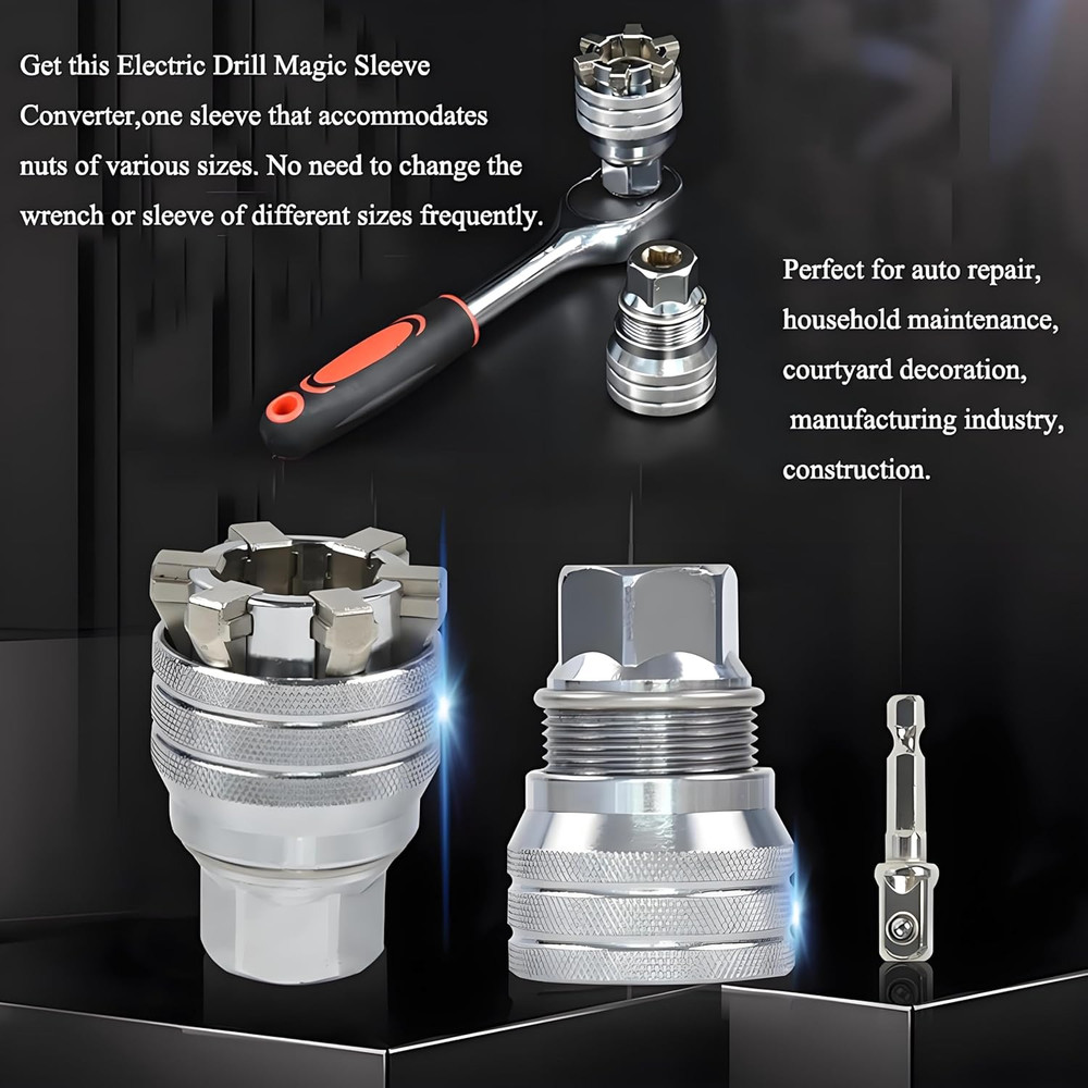 Upgraded Adjustable Universal Socket Wrench, Manual Socket Wrench, Multifunction