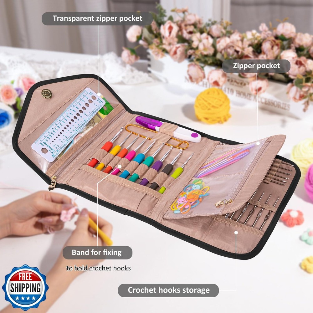 MYBAGZING Crochet Hook Case - Foldable Organizer - Knitting and C