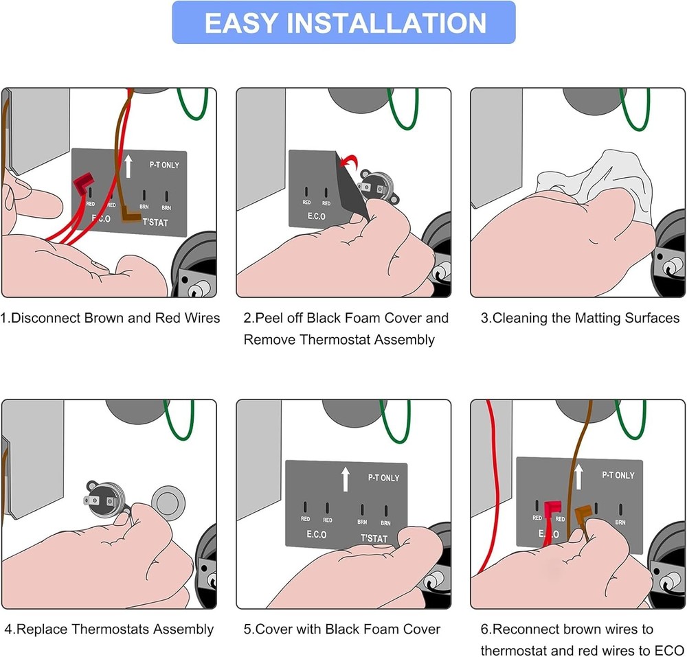 Atwood Compatible Water Heater Thermostat Kit - Safe Emergency Cutoff Assembly