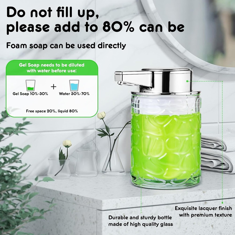 Automatic Touchless Soap Dispenser, Glass Sensor Hand Soap Dispenser