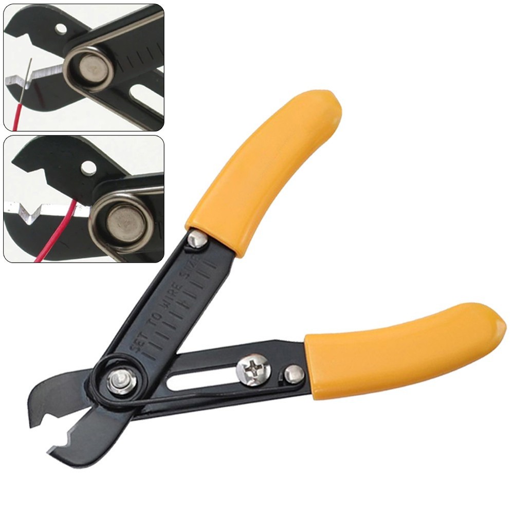 Electrical Wire Cable Cutting Single Hole Wire Stripper Flush Pliers Adjustable