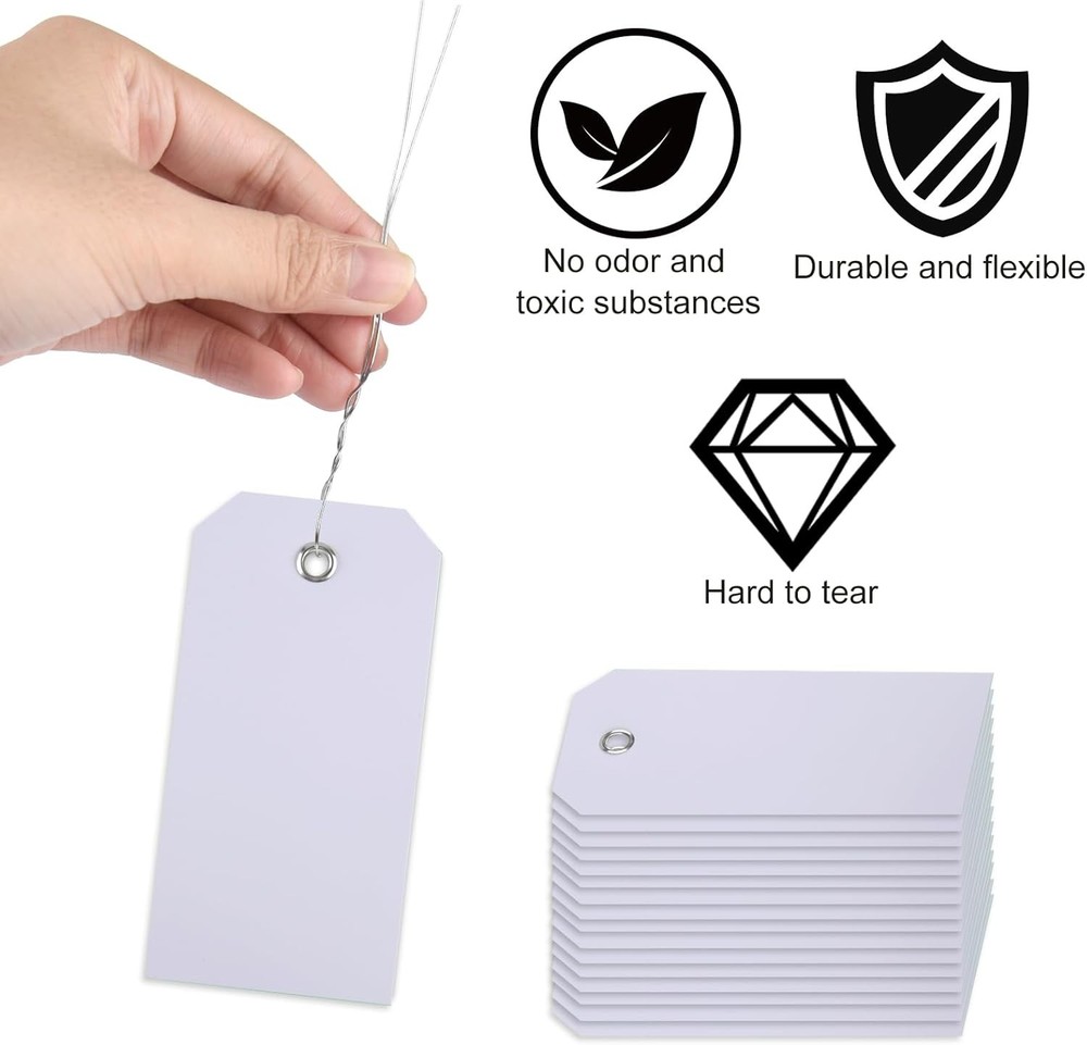 Tags with String Waterproof Hang Tag Shipping Labels Waterproof White