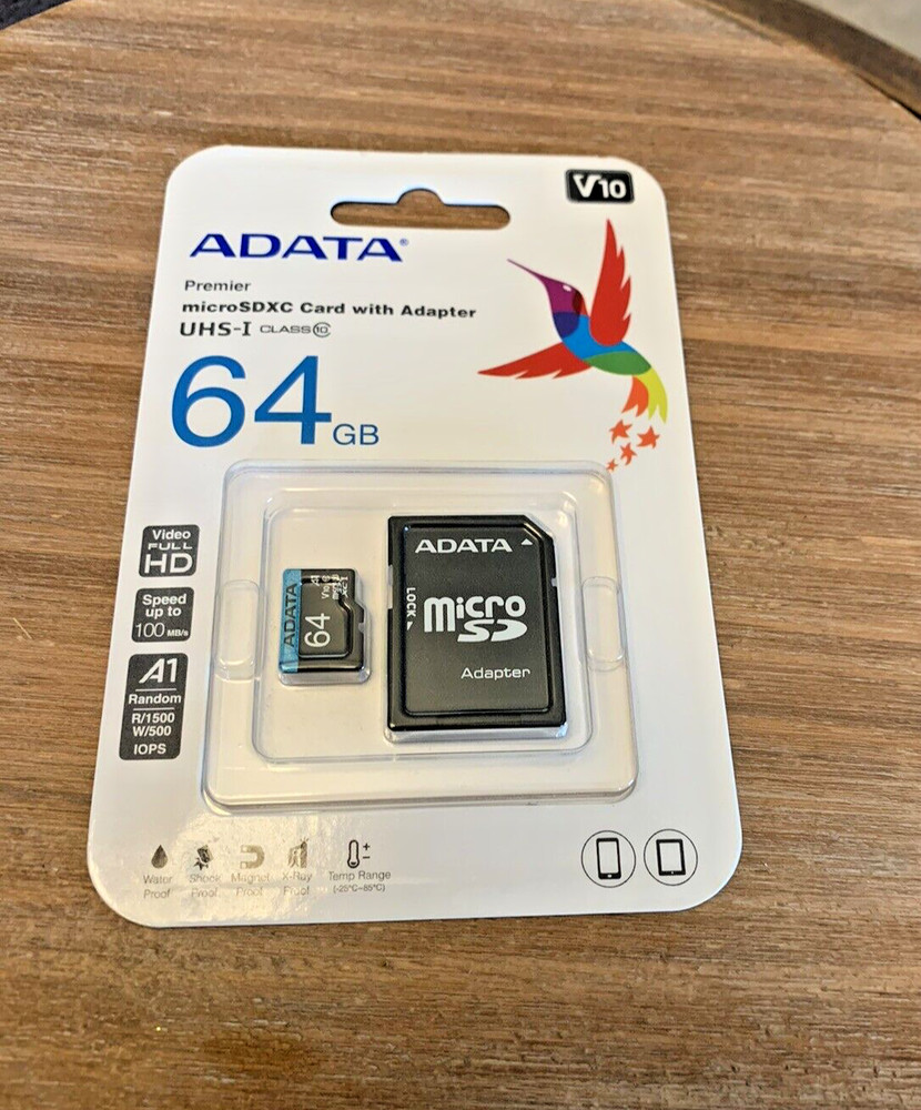 64 GB ADATA Premier micro SDXC Card with Adapter UHS-I Class 10