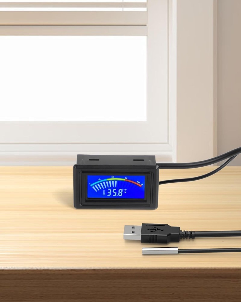 High Accuracy Digital Thermometer with LCD Display, USB Powered & Switchable ℉/℃