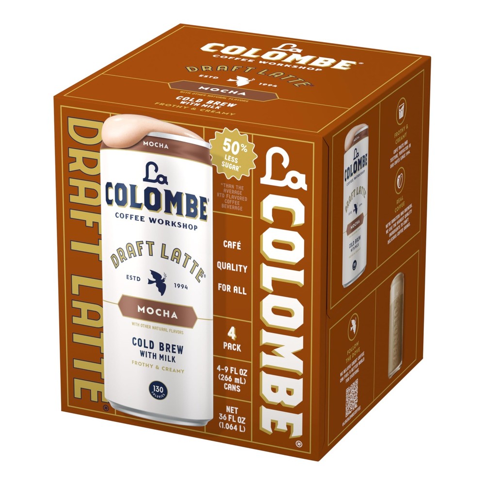 La Colombe Mocha Draft Latte - 9 Fluid Ounce, 4 Count - Cold-Pressed Espresso