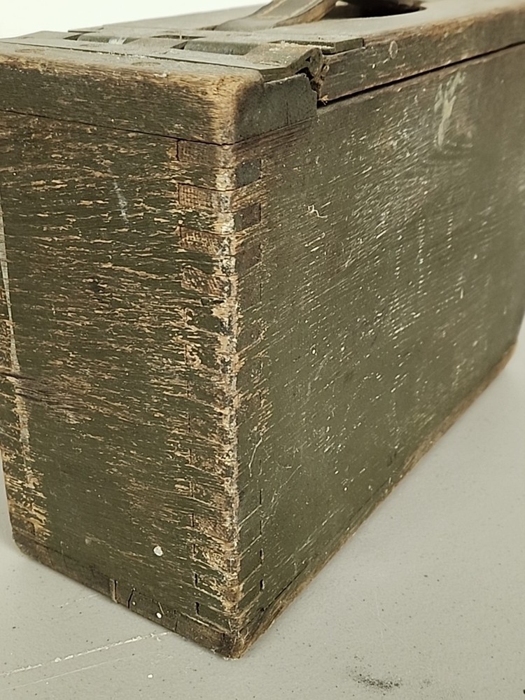 Vintage Wooden Ammo Box Ammunition