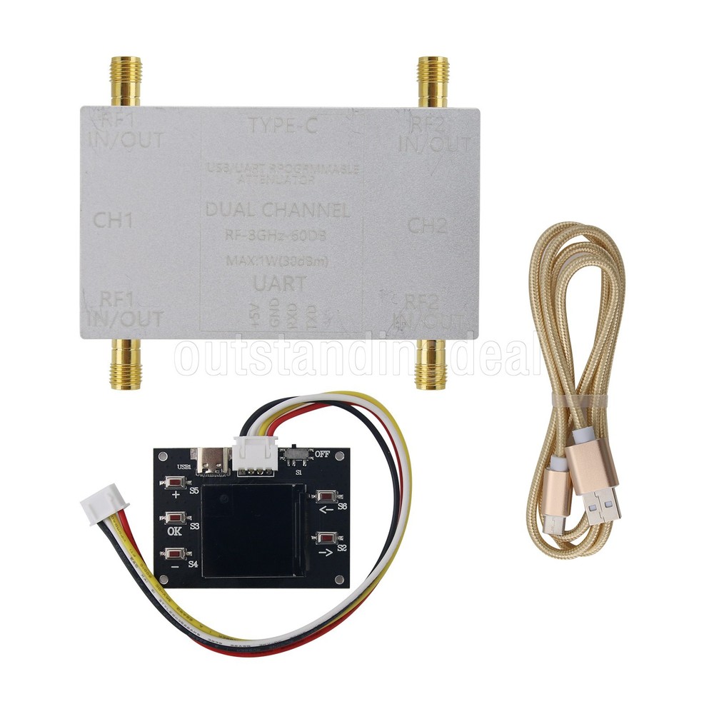 RF-8GHz-60DB Programmable Attenuator + Type-C Cable + Offline Main Control Board