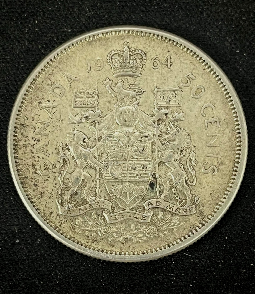 1964 Canada Silver Half Dollar Coin