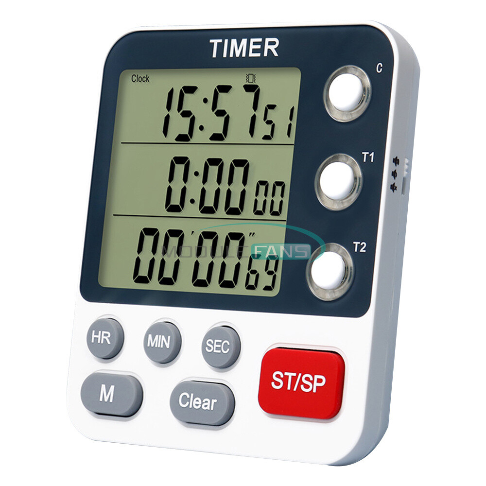 Home Kitchen LCD Timer 100 Hours Countdown Timer Reminder Clock Large Screen