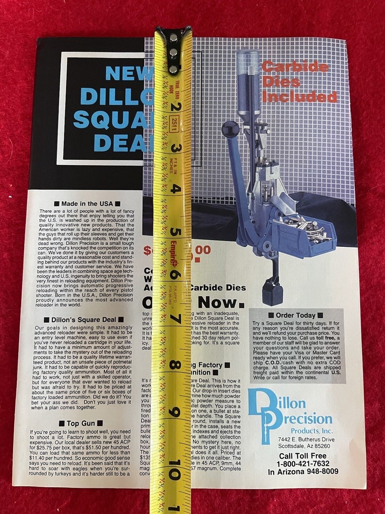 Vintage 1987 Dillon Precision Reloading Equipment Print Ad Ammo