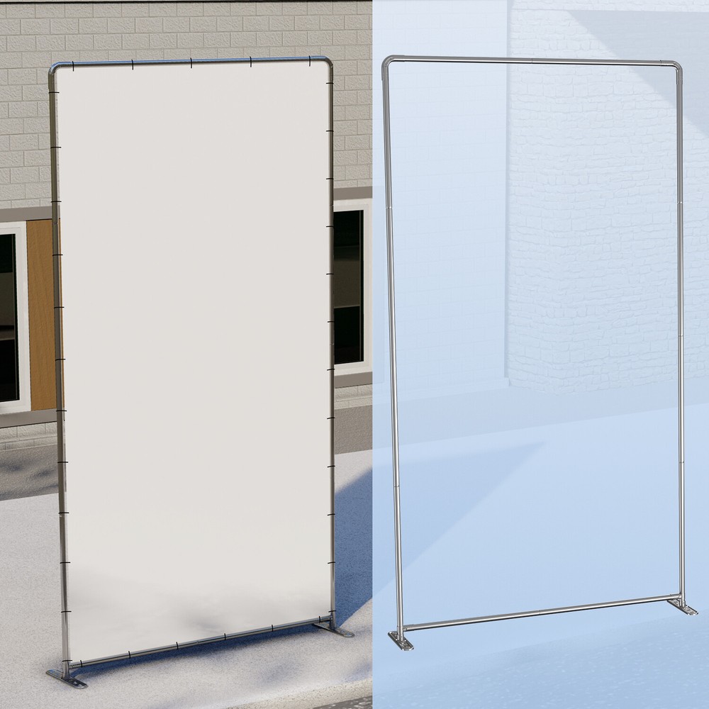 6' Stainless steel Banner Stand Heavy-Duty Step and Repeat Backdrop Adjustable