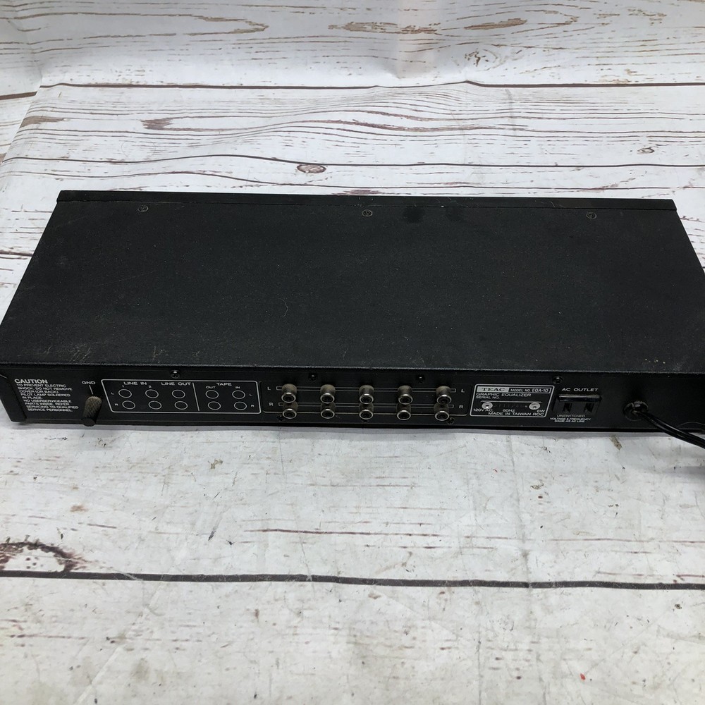 TEAC EQA-10 Stereo Graphic Equalizer Missing Some Knobs Power On UNTESTED READ!