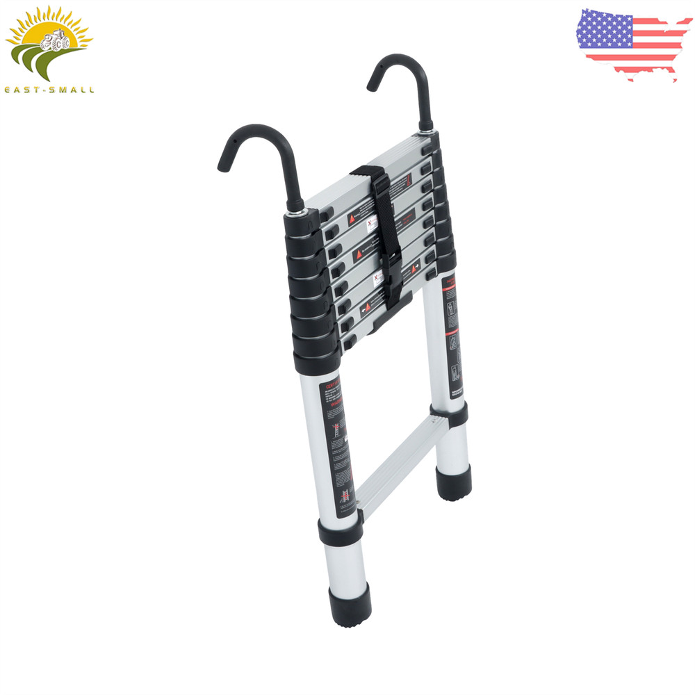 8.5 FT Multi Purpose Telescoping Ladder Folding Extension Step Ladder with Hooks
