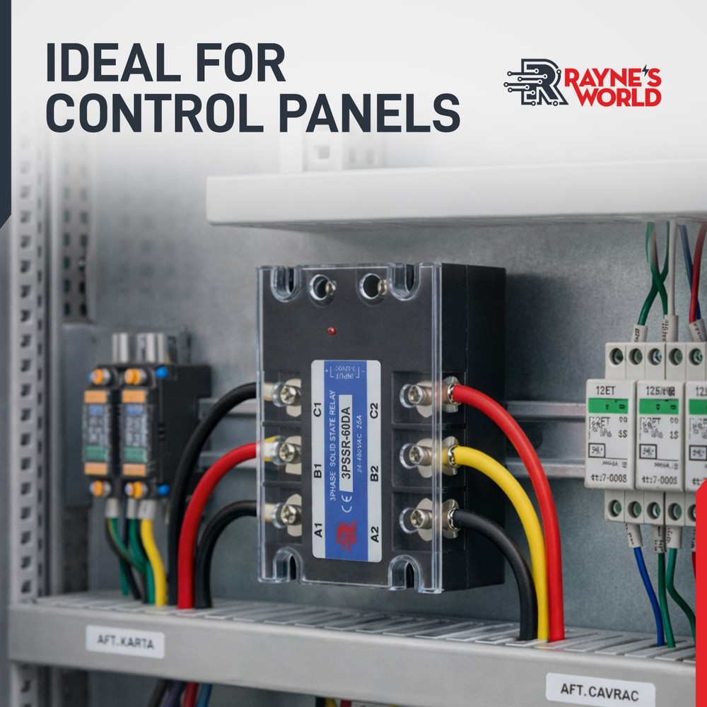 60 Amp DA 3 Phase Solid State Relay Module SSR - DC to AC - 3-32VDC - 24-480VAC