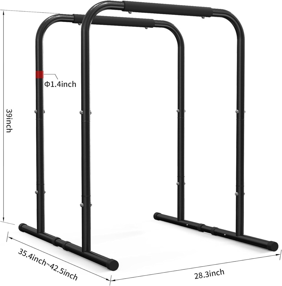 Pull Up Dip Station for Home Gym – Adjustable, 300 lb Capacity, Space-Saving