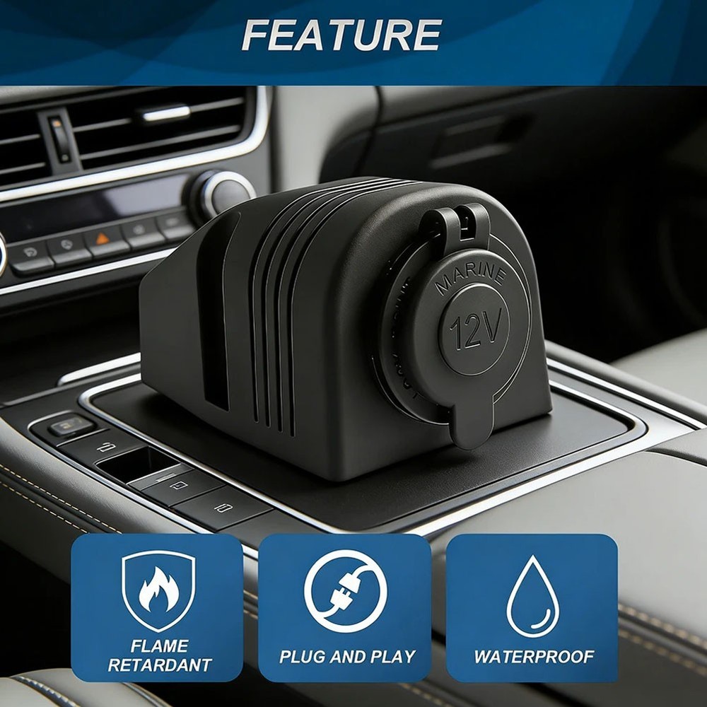 Universal Cigarette Lighter Socket Car Splitter Power Socket Charger Tent Base