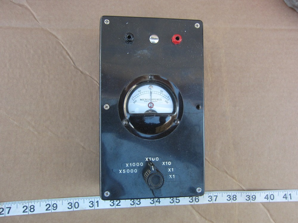 Hammond 4¼"x7½"x2½" DC Microamper Meter, Used