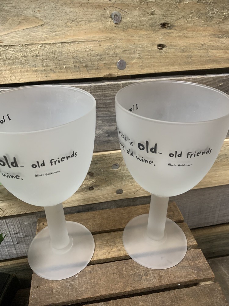 Set of Two “I Love Everything Old” Wine Goblets