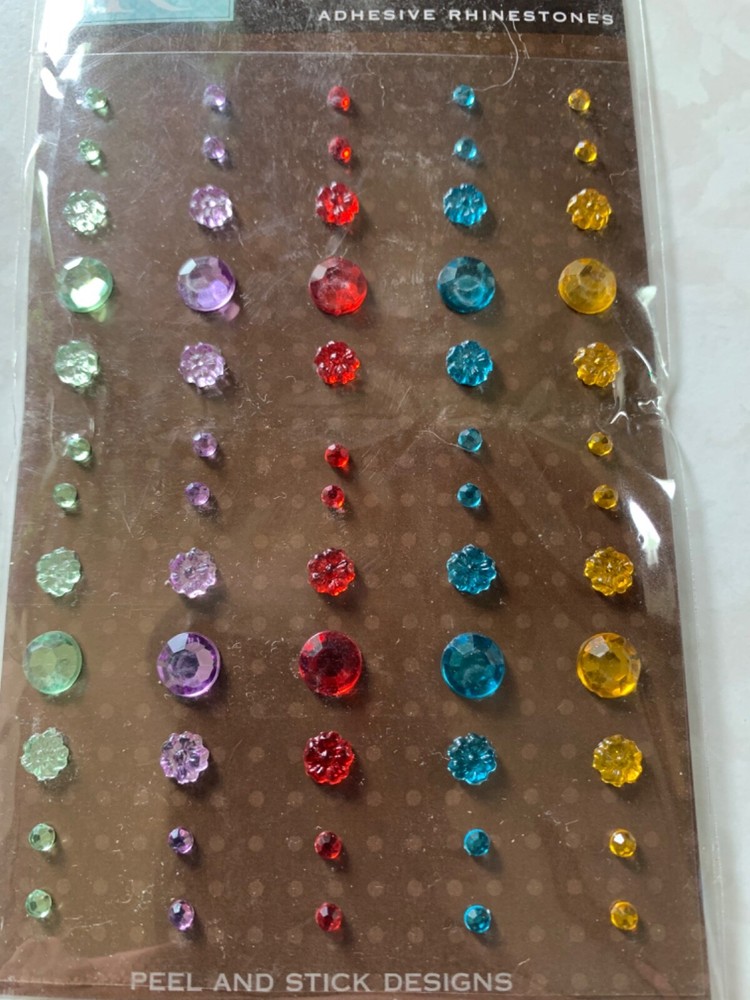 K&CO MARCELLA ADHESIVE RHINESTONES DECORATIVE DESIGN MULTI-COLOR-SHAPE-SIZE 60PC