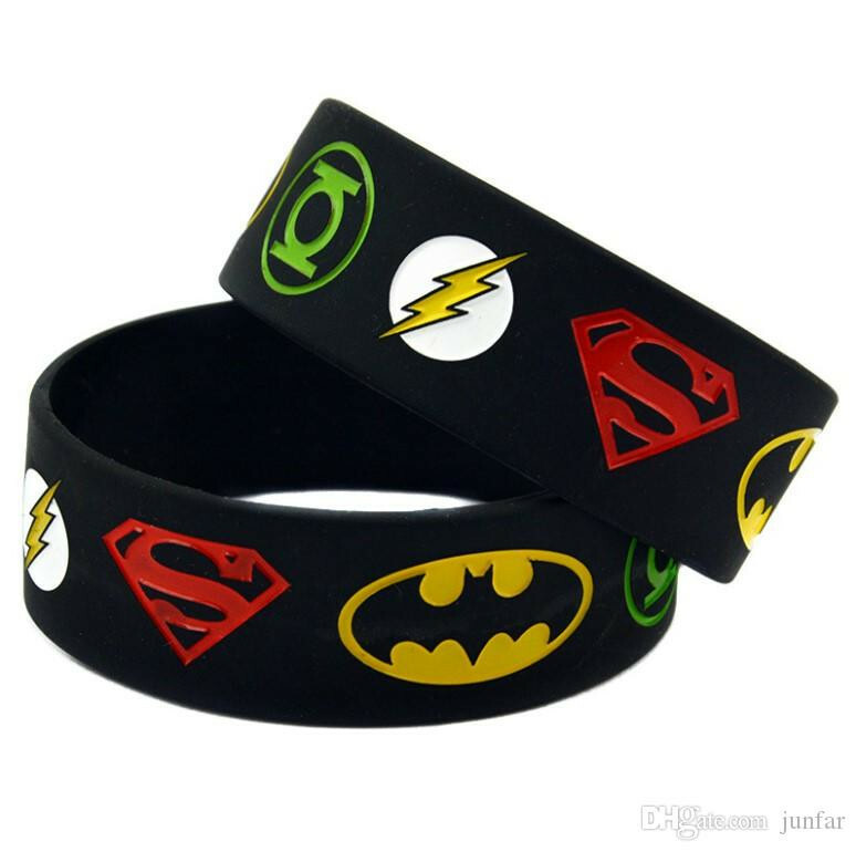 Black Justice League Silicone  Bracelet