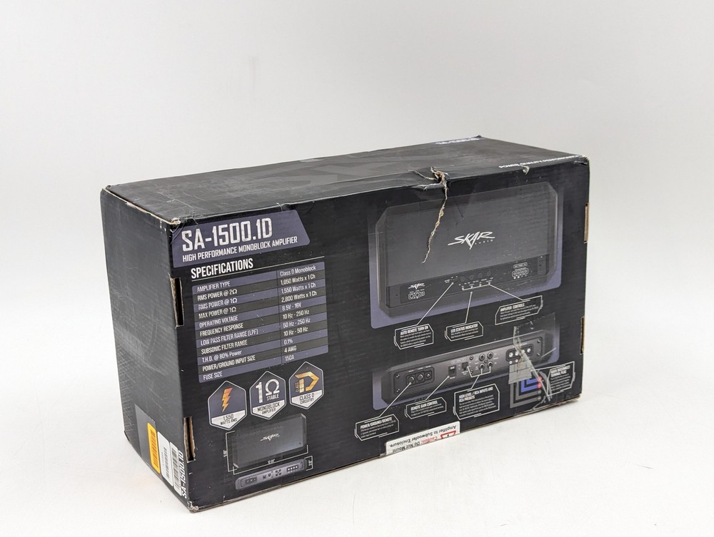 Skar Audio SA-1500.1D High Performance Class D Monoblock Amplifier | Black