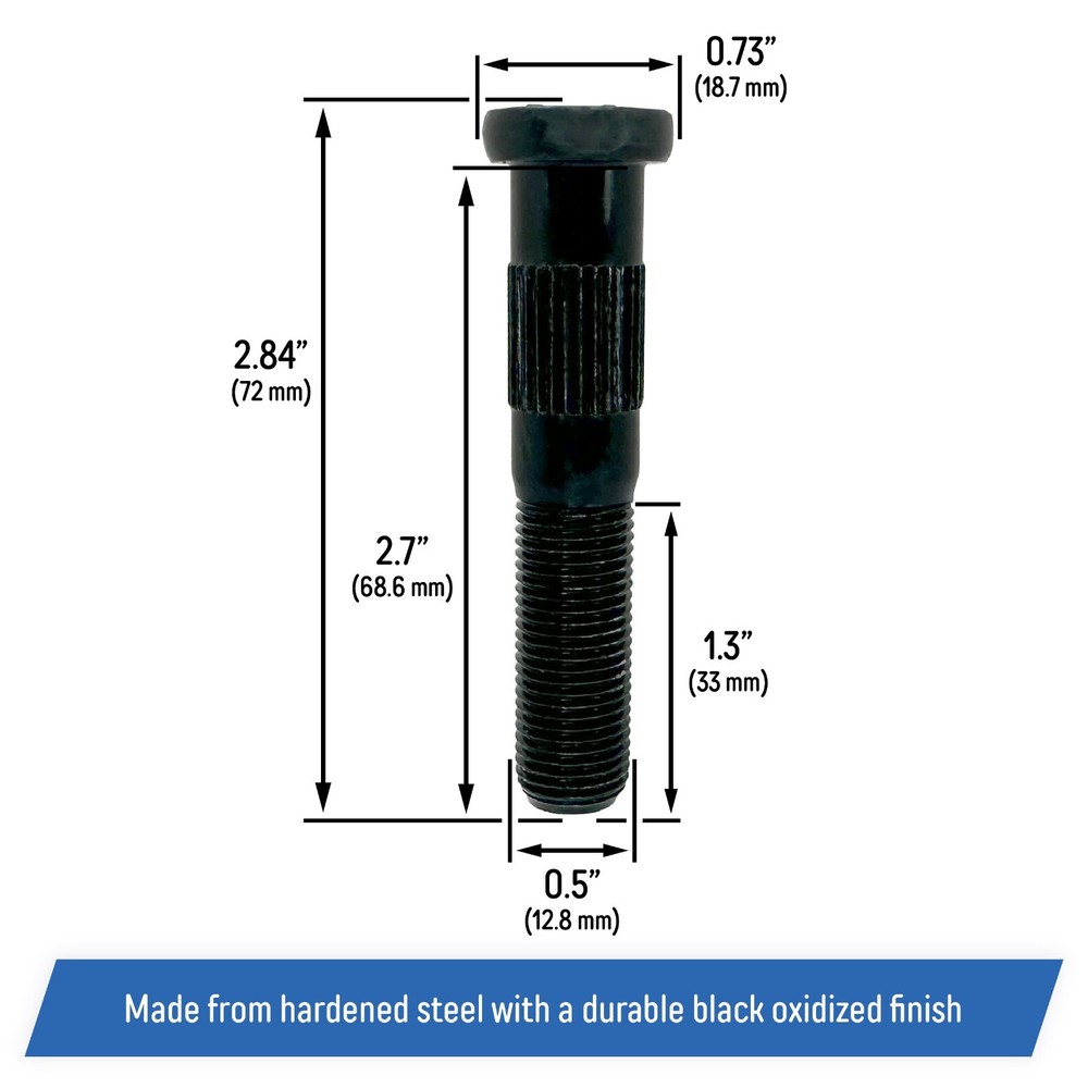 Press-In Wheel Studs 1/2"-20 x 2.70" for Dexter 5200, 6000, 7000 7-262 Trailer