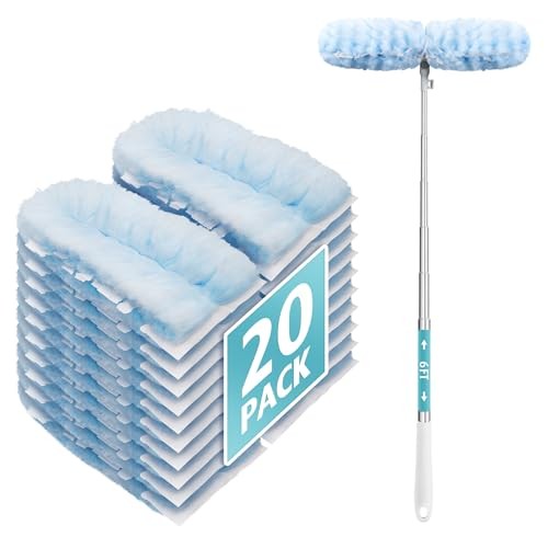 6 ft Extendable Duster Handle with 20 Refills, 20 Count+ 1 Extended Handle