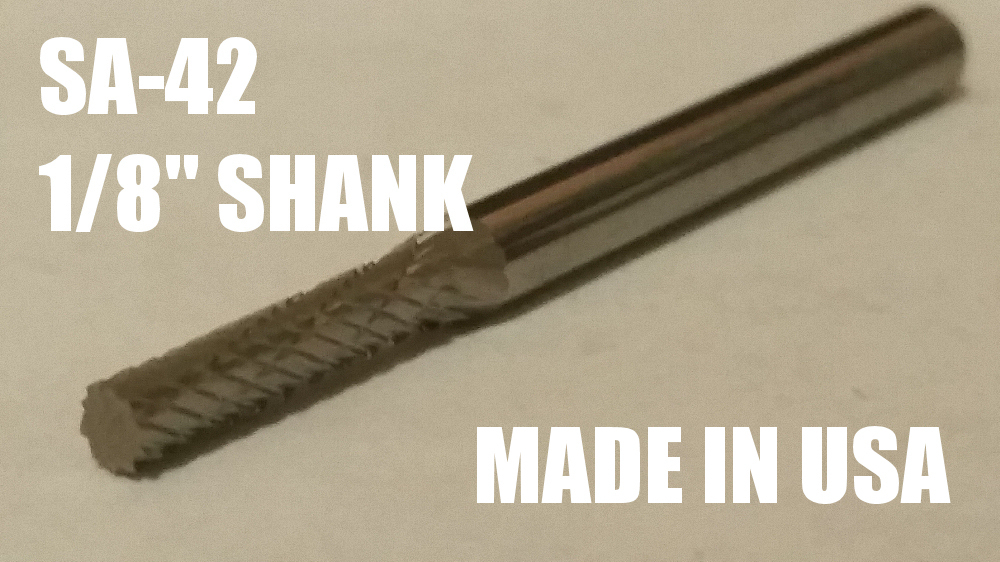SA42D Cylindrical Cut SOLID Carbide Burr Bur Cutting Tool Die Grinder Bit 3/32"