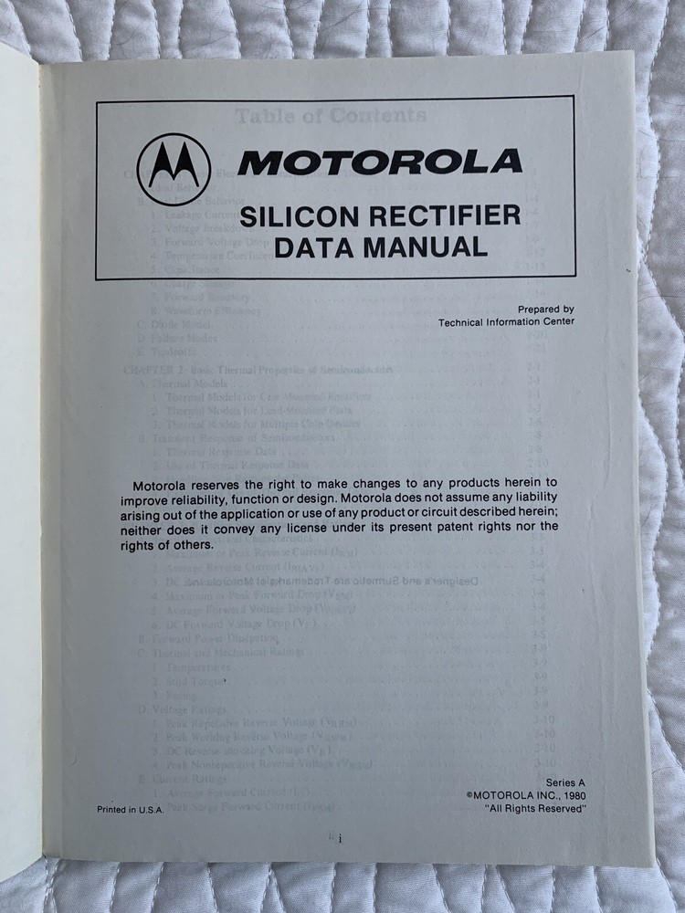 MOTOROLA Silicon Rectifier Manual 1980