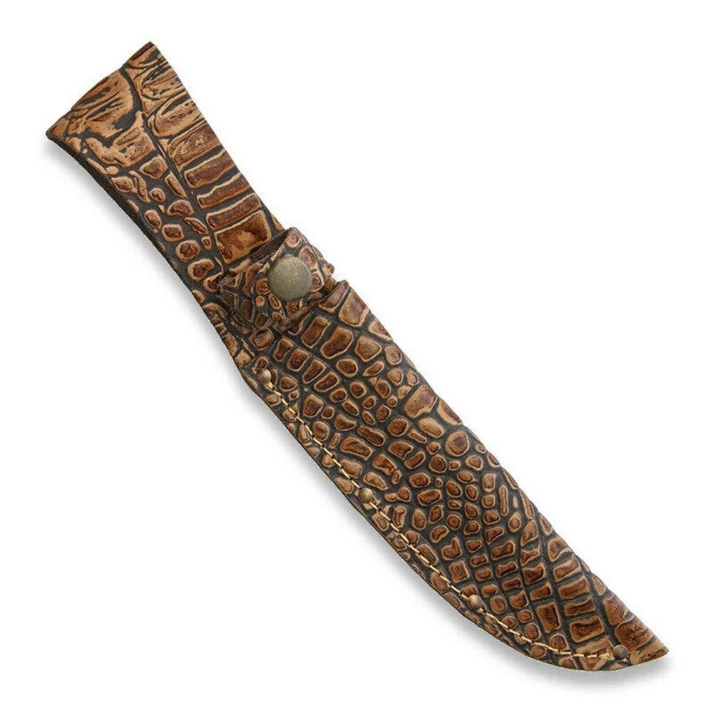Sheaths Leather Alligator Fixed Blade Knife Sheath - STRAIGHT 6" BROWN COCO