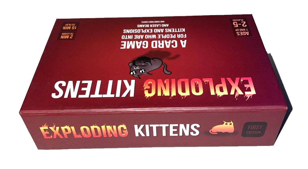 Exploding Kittens Card Game Complete Box with Instructions Does not make Noise *