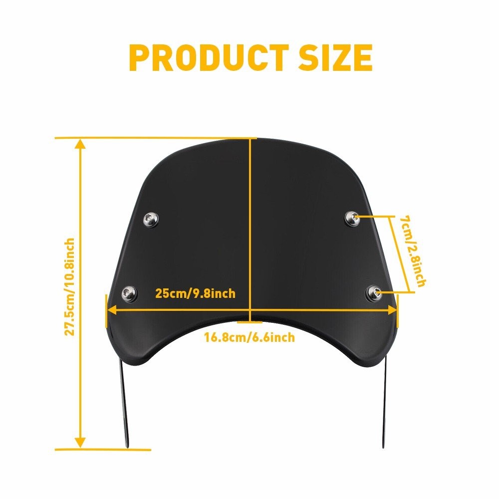 Universal Motorcycle Round 5-7'' Fairing Headlight Windshield Windscreen EU