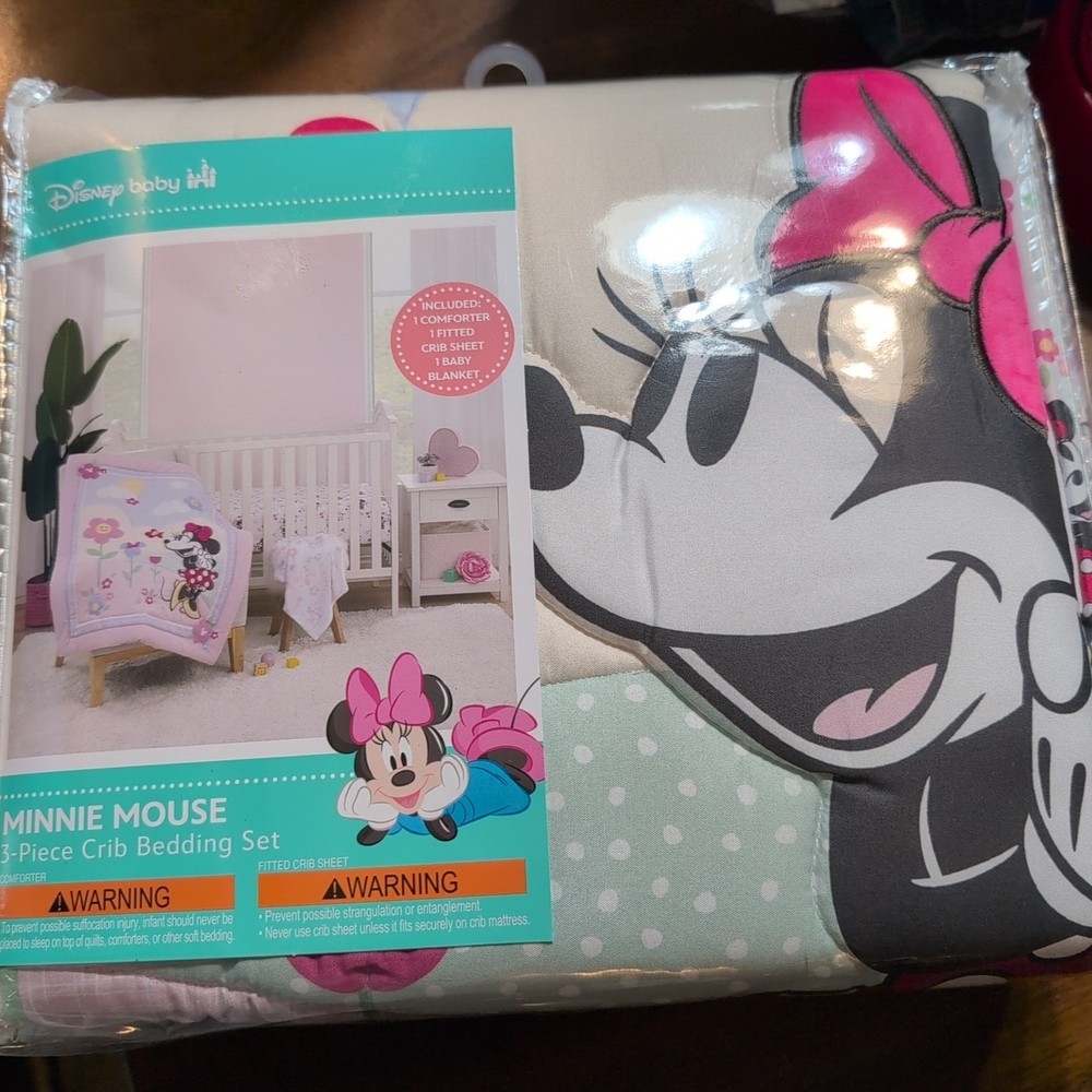 Disney Baby Mini Mouse 3 Piece Crib Bedding Set