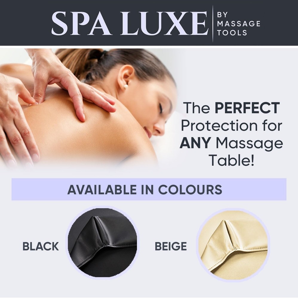 Vinyl Massage Table Protector Cover Fitted (Black)
