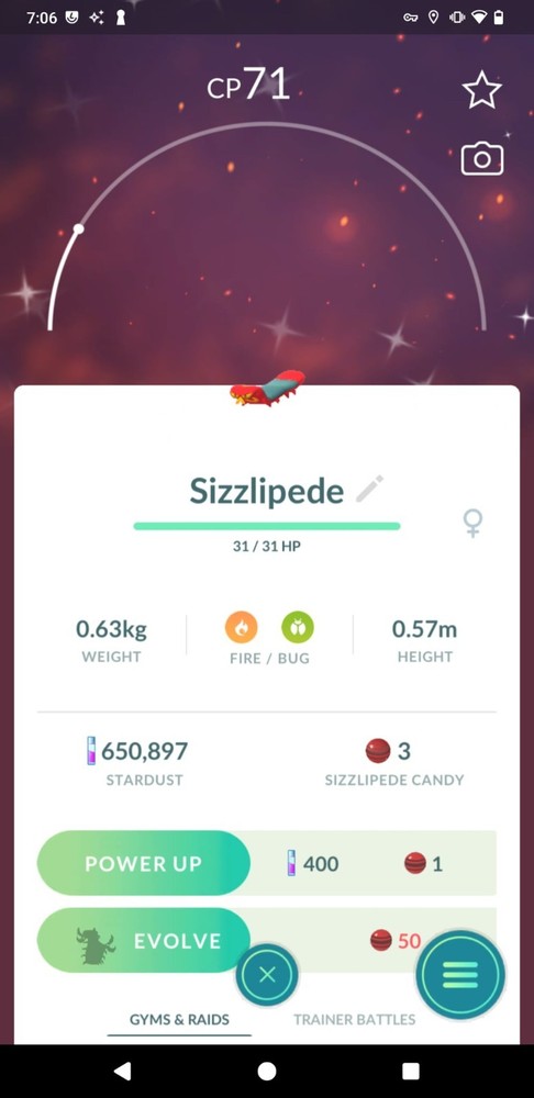 ✨Shiny Sizzlipede ✨ - P T C - 80kStardust - Description