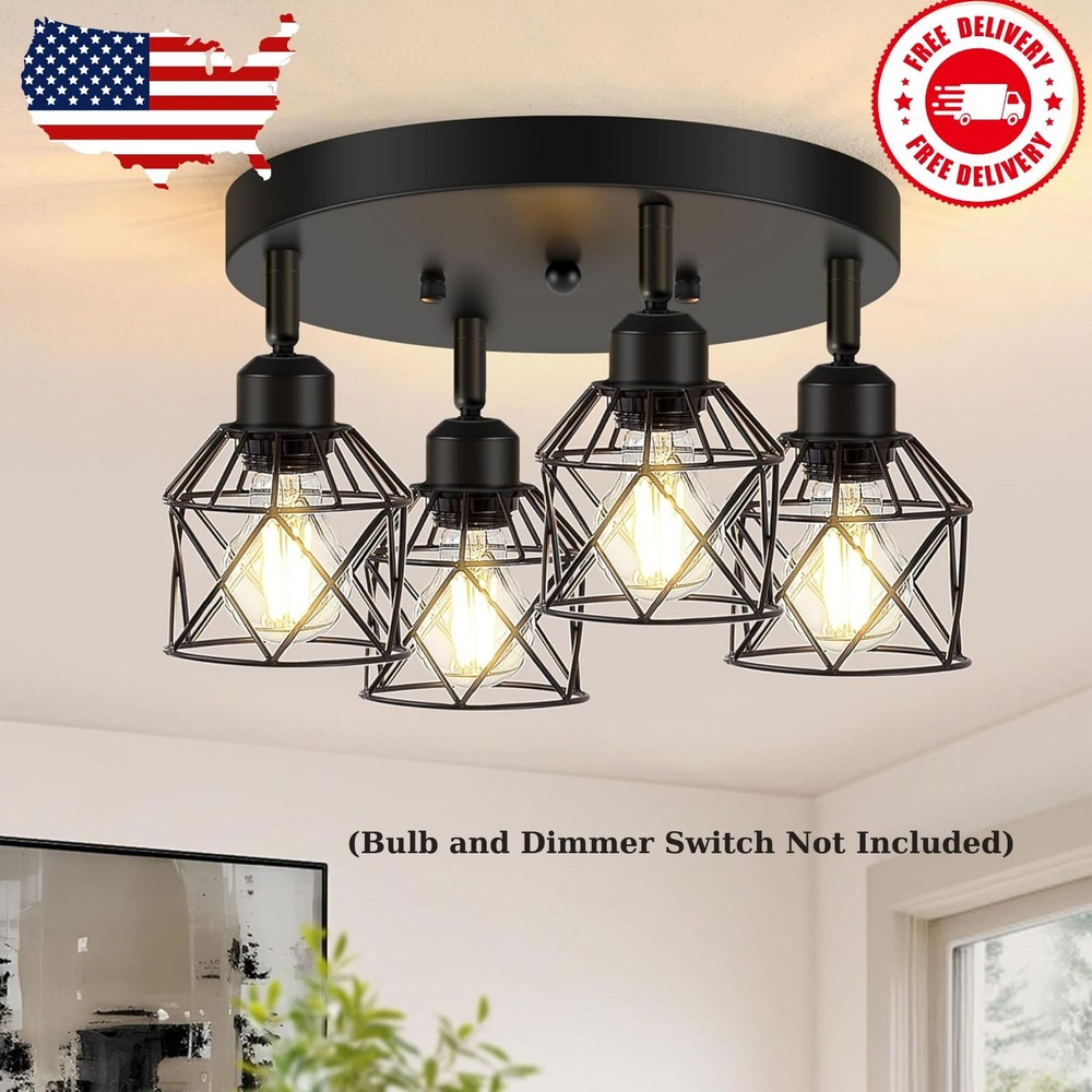 4-Light Kitchen Light Fixtures Ceiling Mount, Adjustable Multi-Directional...