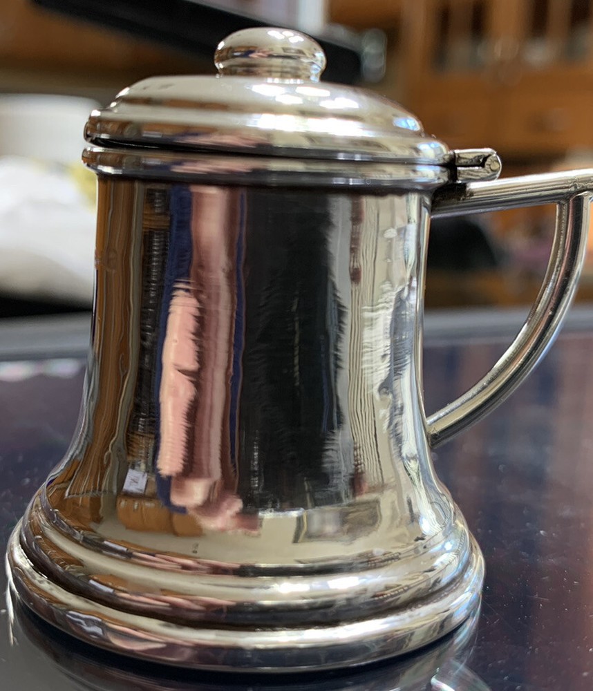 Solid British Hallmark Sterling Miniature Condiment Pot Glass Liner Spoon 17 gr