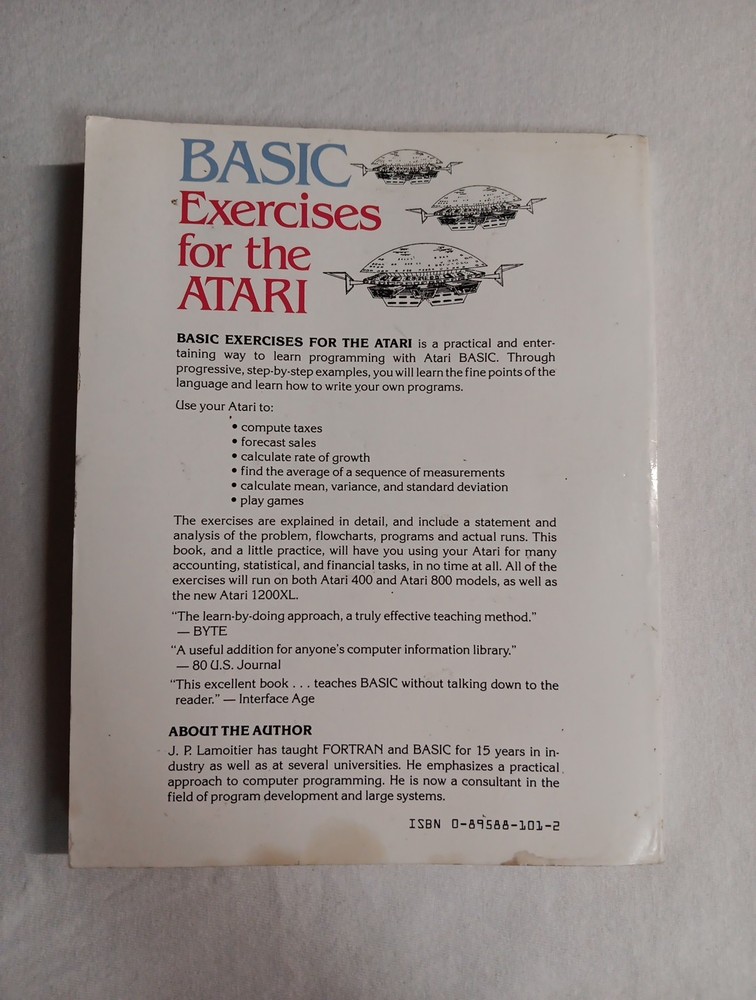 BASIC Exercises for the ATARI by J.P. Lamoitier 1983