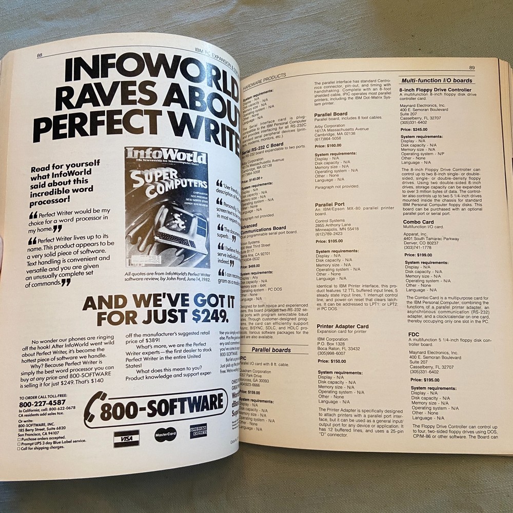 IBM PC Expansion Software Guide QUE BOOK Vintage Computer PC 1982 Ads Vendors