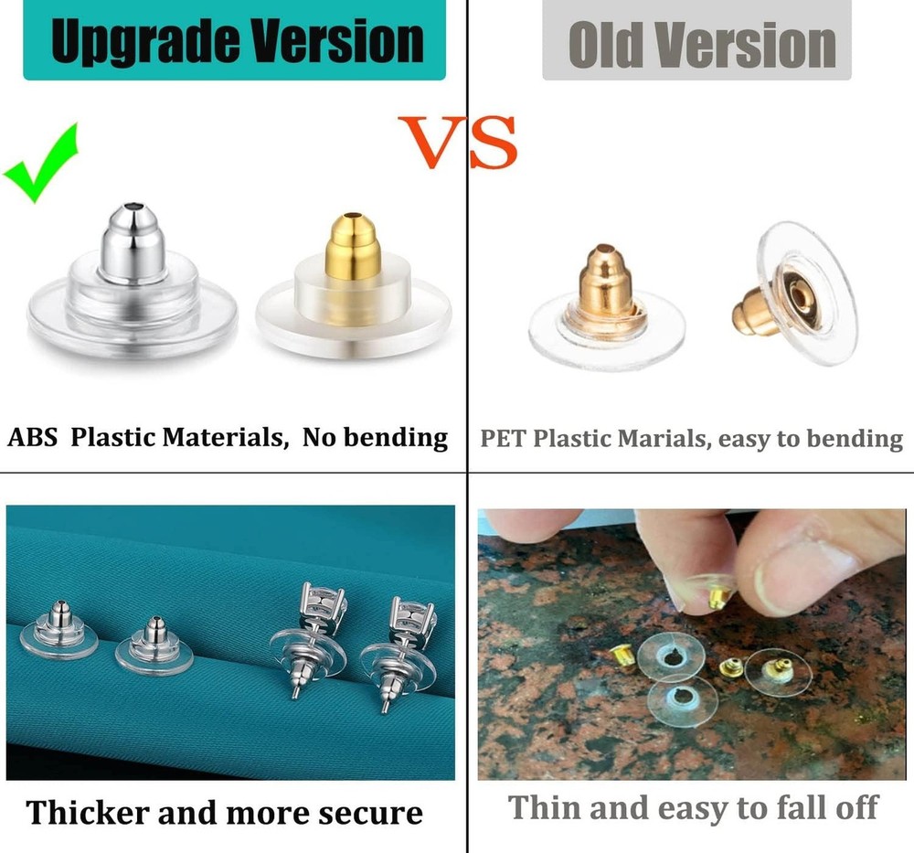 Earring Backs, Hypoallergenic 3pairs Earring Backs Replacements for Studs/Dro...