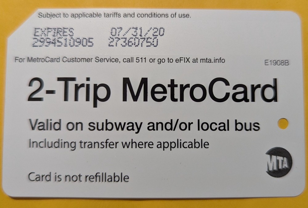 2-Trip Metrocard, 1 NYC MetroCard -Expired Mint condition
