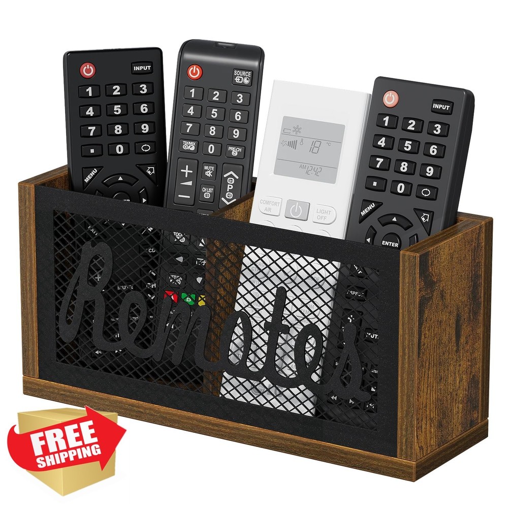 YINMIT Remote Control Holder Wall Mount Table Organizer Black