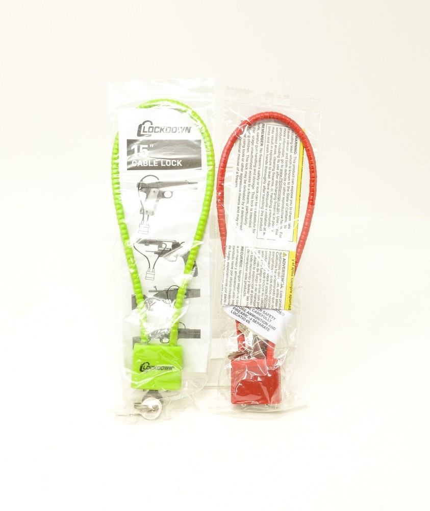 2 pcs. 15" Cable Locks Generic & Lockdown New