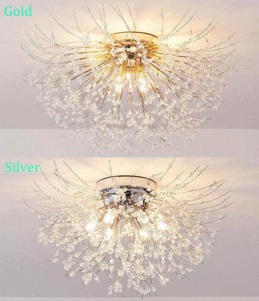 Chandelier Fireworks Flush Mount Light LED Modern Crystal Ceiling Light Fixture