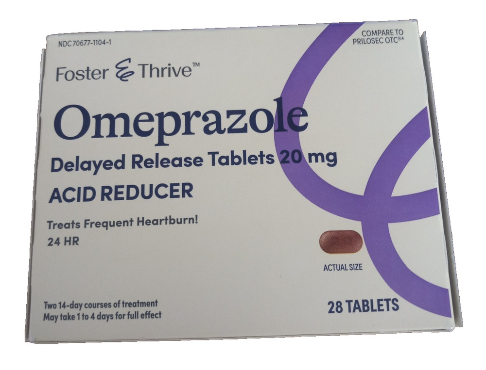 Omeprazole Delayed-Release 20 mg Heartburn Tablets 28 Ct 24Hour Relief