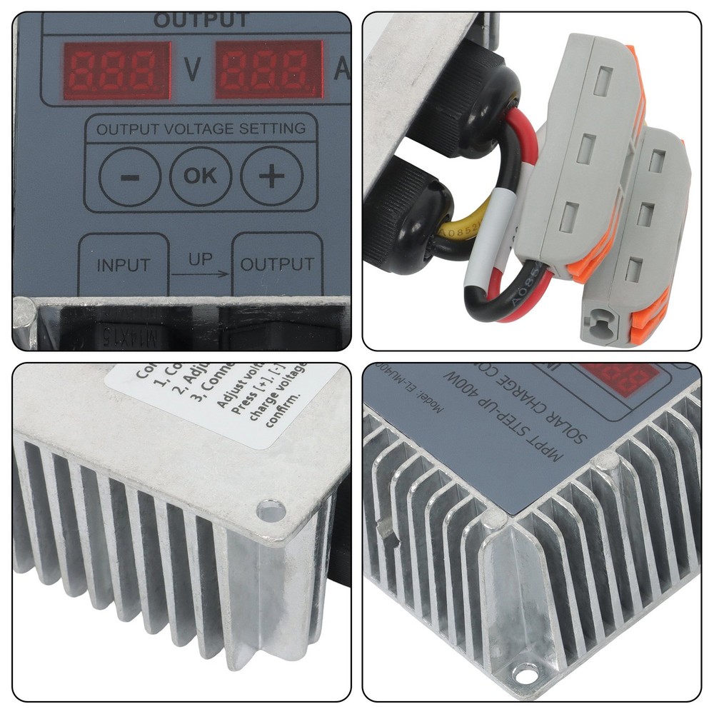 Solar Battery Charge Controller Boost MPPT Voltage Adjustable 400W 24‑85V