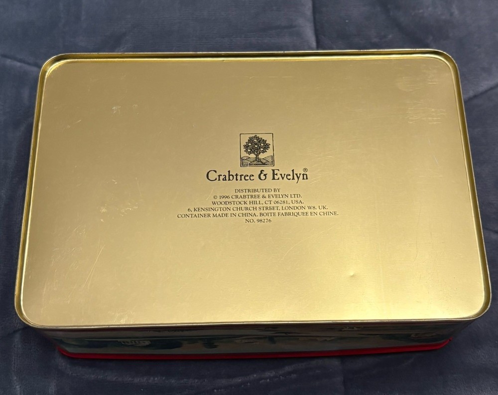 VTG Crabtree & Evenlyn Decorative Storage Tin 10.5” X 7” EMPTY